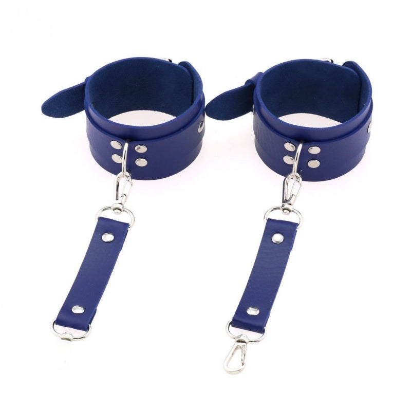 Leather Harness & Restraint Cuffs Set