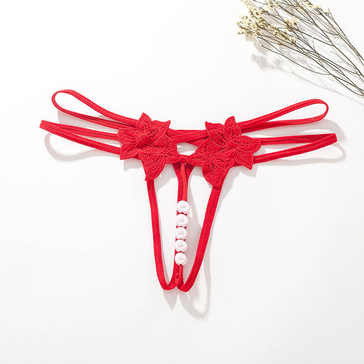 Lace Flower Pearl Thong