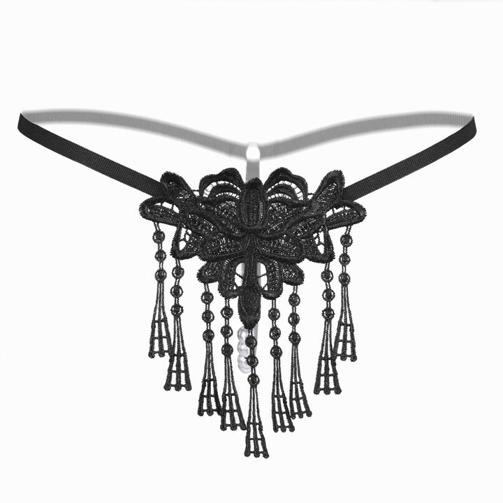 Sexy Lace Butterfly Tassel Thong