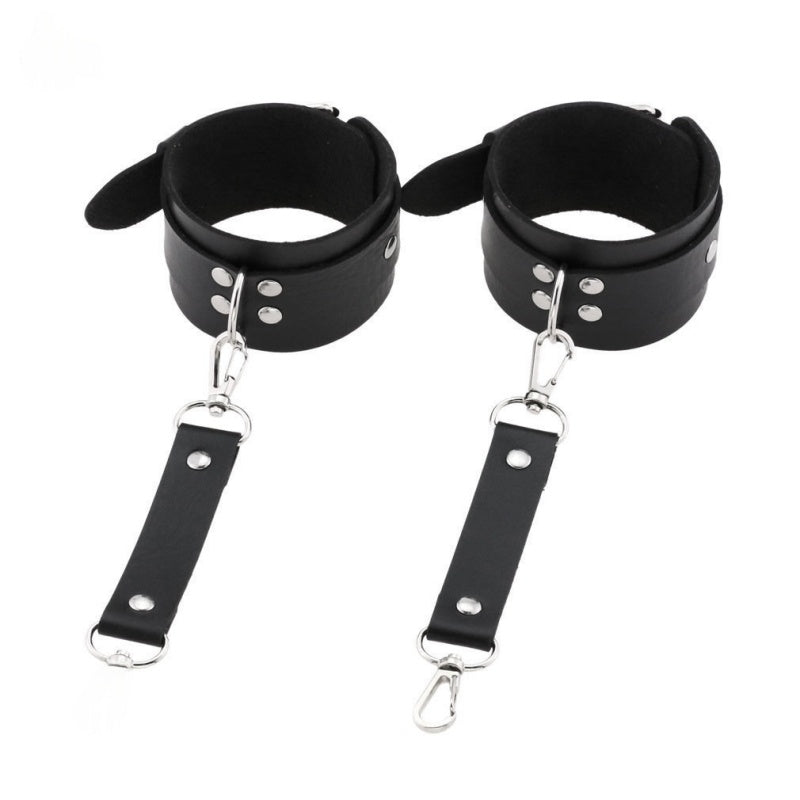 Leather Harness & Restraint Cuffs Set