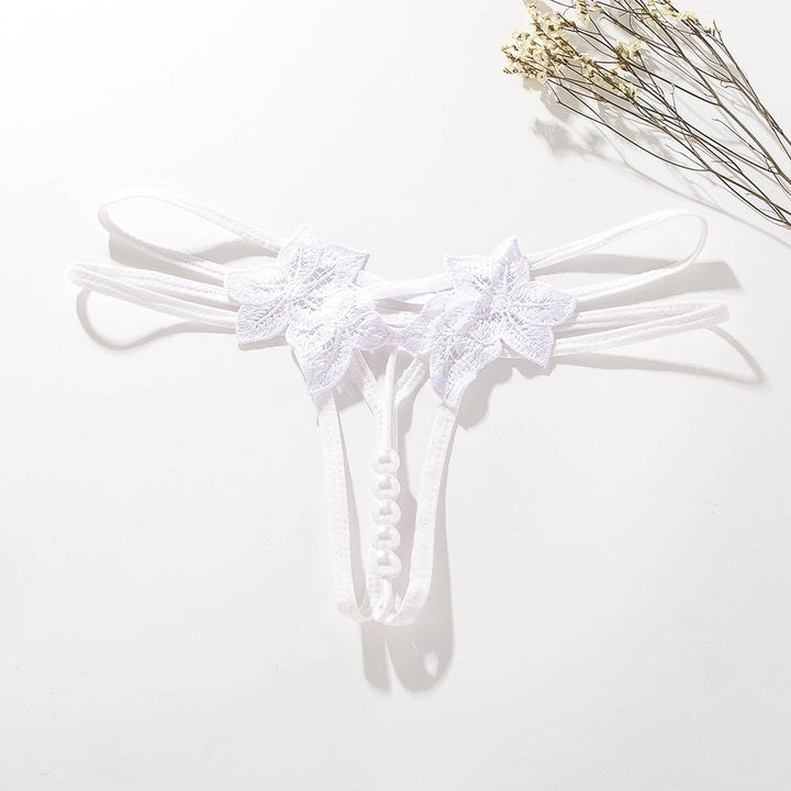 Lace Flower Pearl Thong