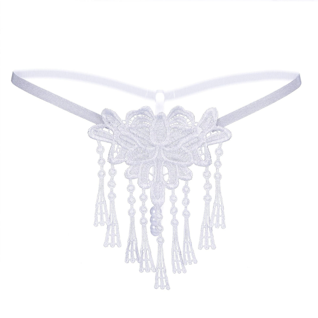 Sexy Lace Butterfly Tassel Thong
