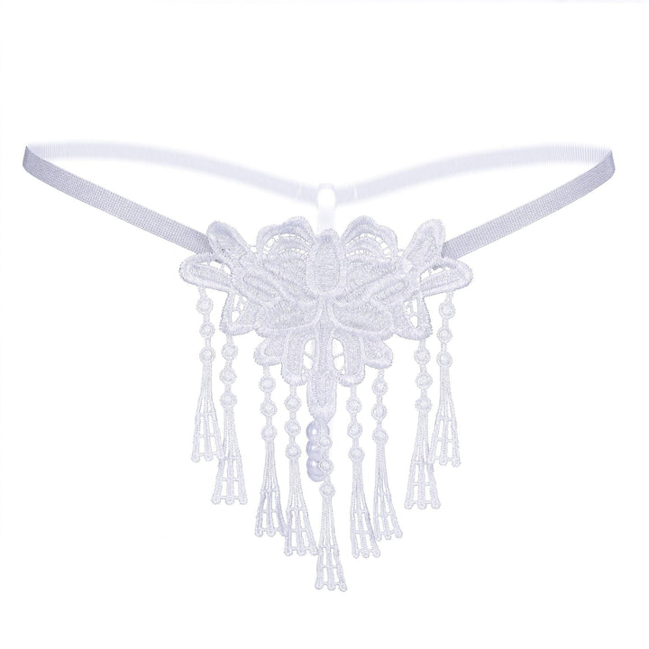 Sexy Lace Butterfly Tassel Thong