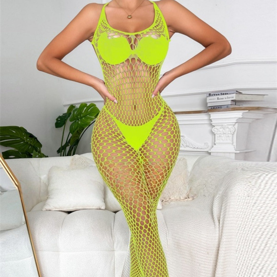 Full-Length Porthole Fishnet Catsuit