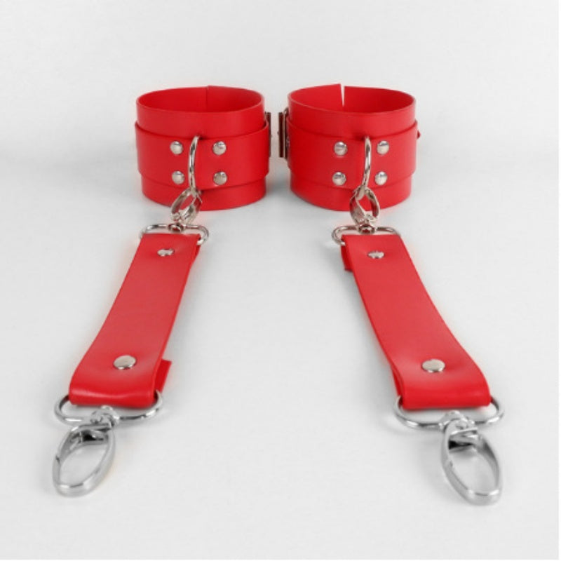 Leather Harness & Restraint Cuffs Set