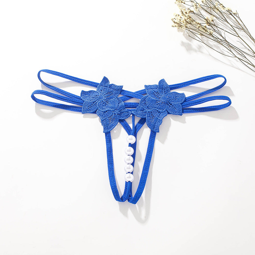 Lace Flower Pearl Thong