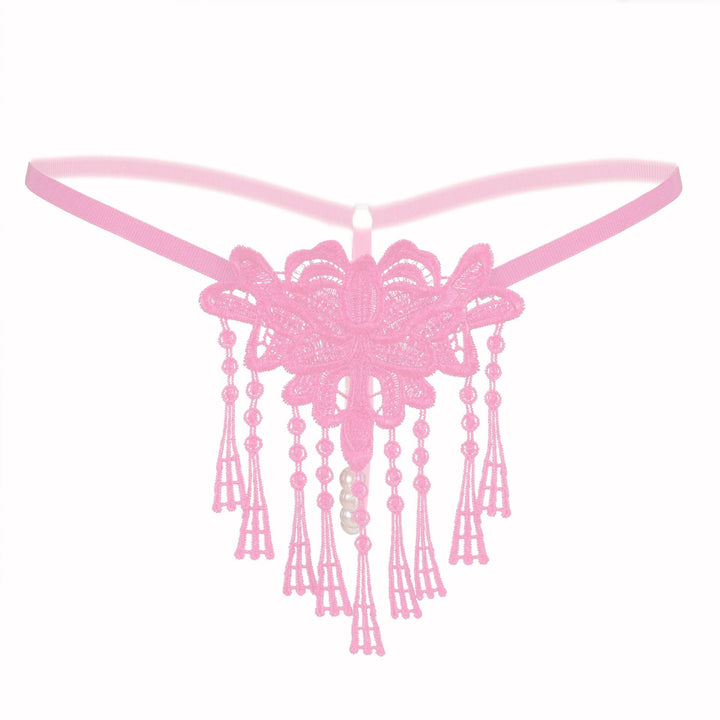 Sexy Lace Butterfly Tassel Thong