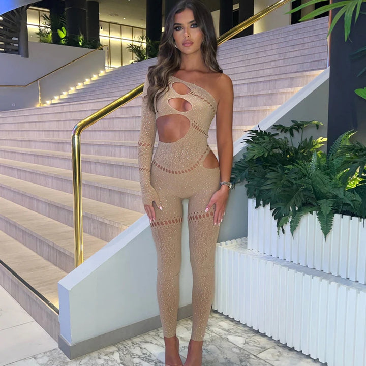 Galactic One-Shoulder Cutout Catsuit