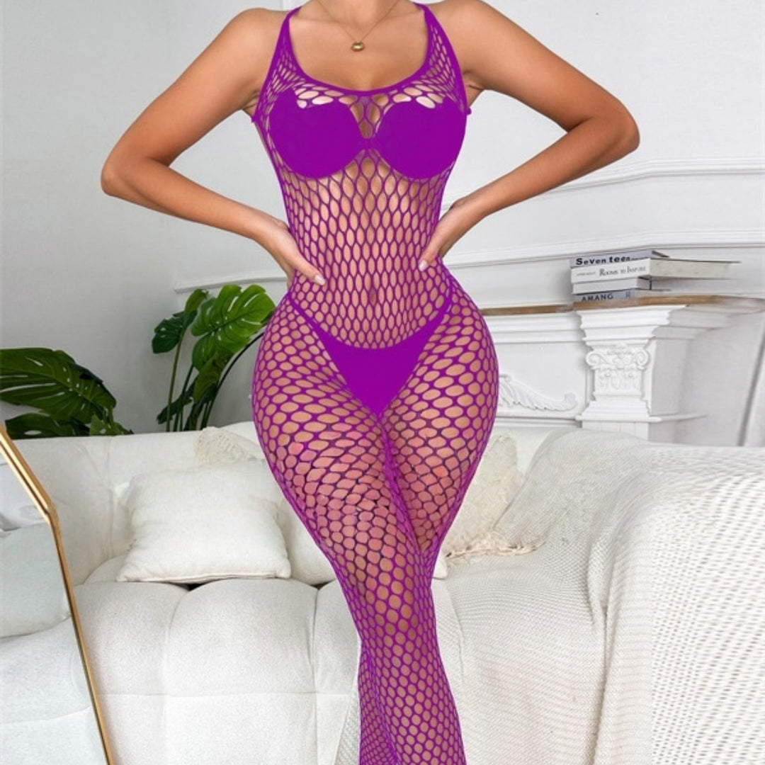 Full-Length Porthole Fishnet Catsuit