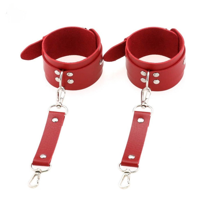 Leather Harness & Restraint Cuffs Set