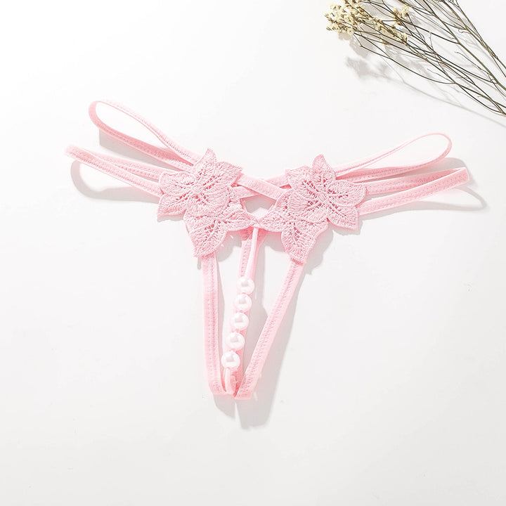 Lace Flower Pearl Thong