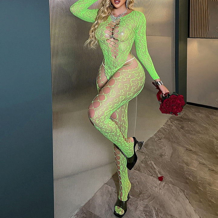 Sexy Lace Fishnet Jumpsuit