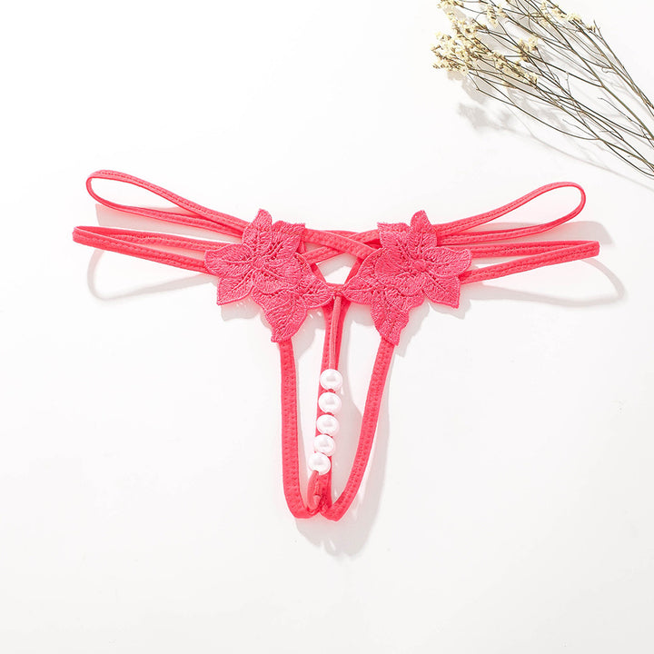 Lace Flower Pearl Thong
