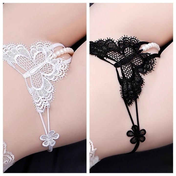 Butterfly Lace Pearl Thong