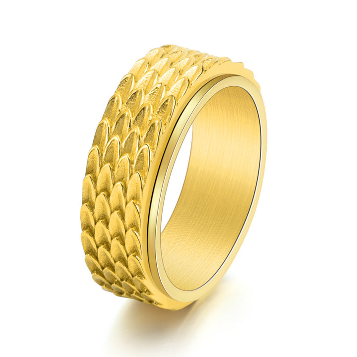 Dragon Scale Textured Spinner Ring