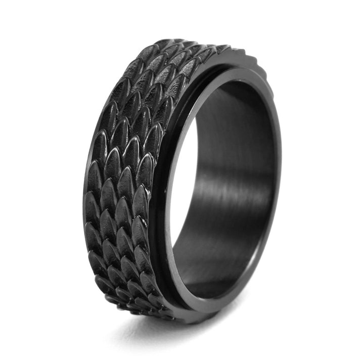 Dragon Scale Textured Spinner Ring