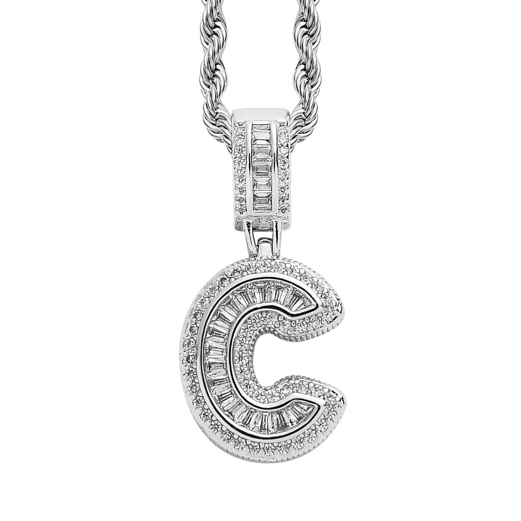 26 Letters Custom Full-Diamond Necklace