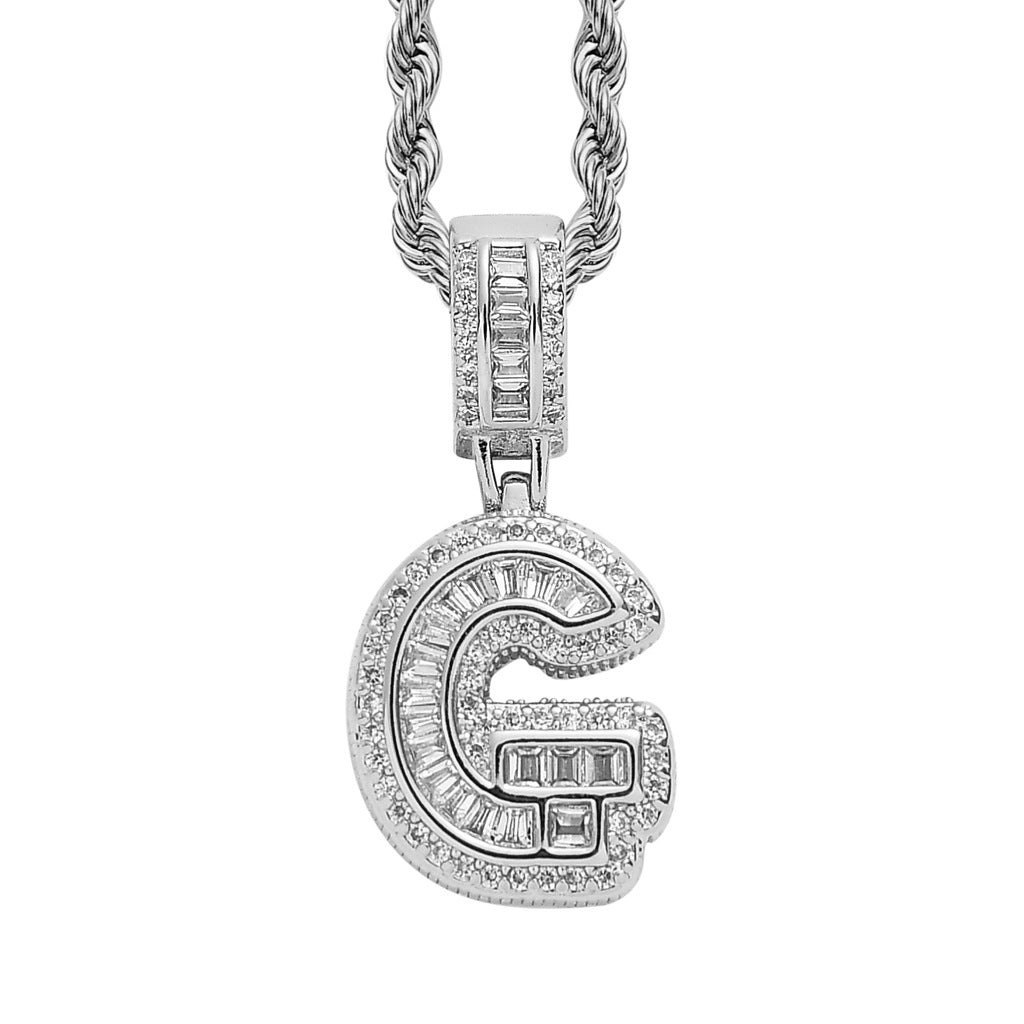 26 Letters Custom Full-Diamond Necklace