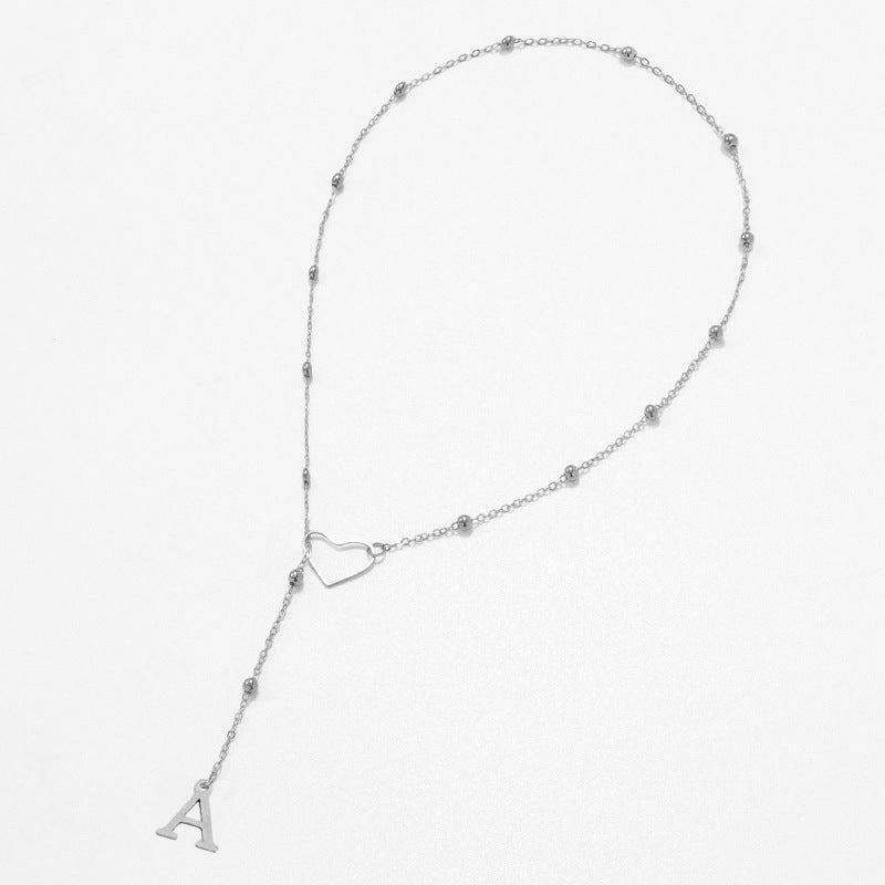26 Letters Heart Y-Shaped Necklace