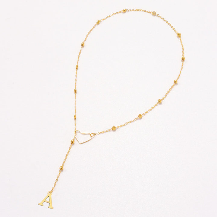 26 Letters Heart Y-Shaped Necklace
