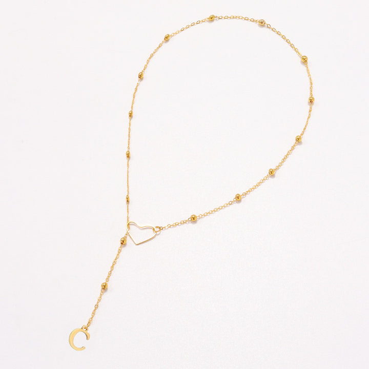 26 Letters Heart Y-Shaped Necklace