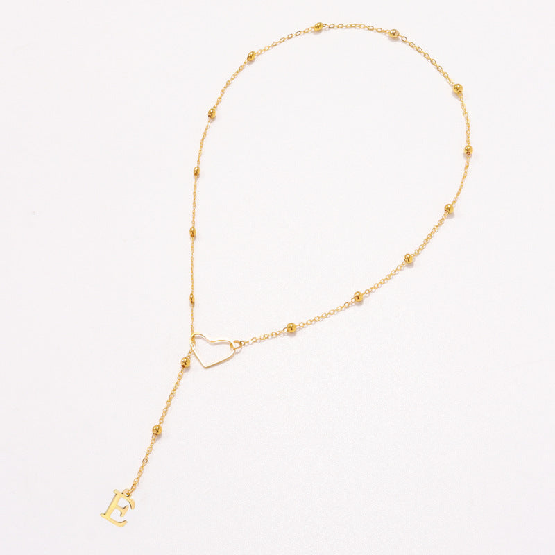 26 Letters Heart Y-Shaped Necklace