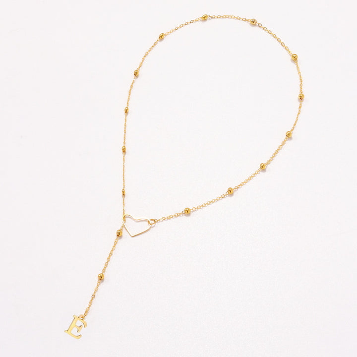 26 Letters Heart Y-Shaped Necklace