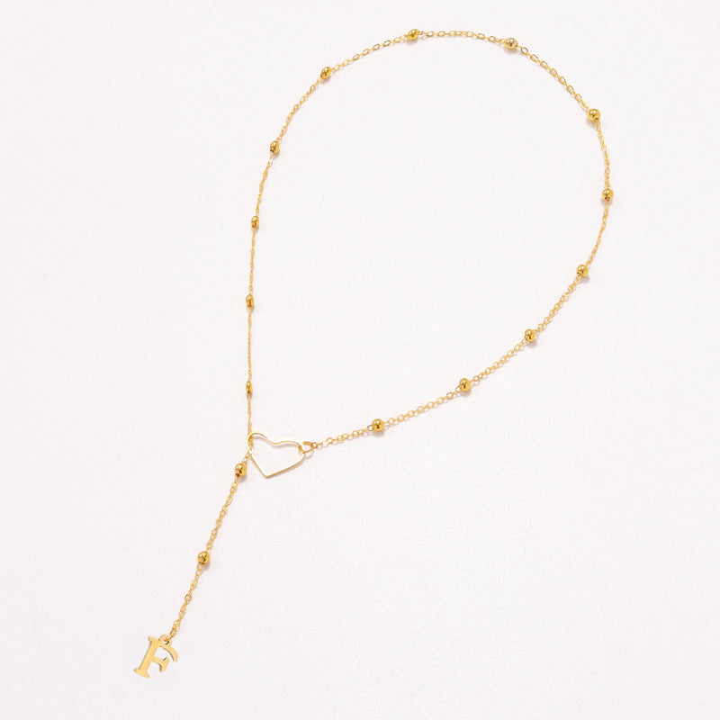 26 Letters Heart Y-Shaped Necklace