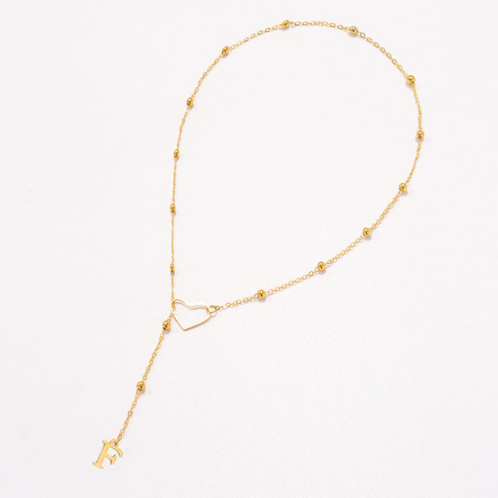 26 Letters Heart Y-Shaped Necklace