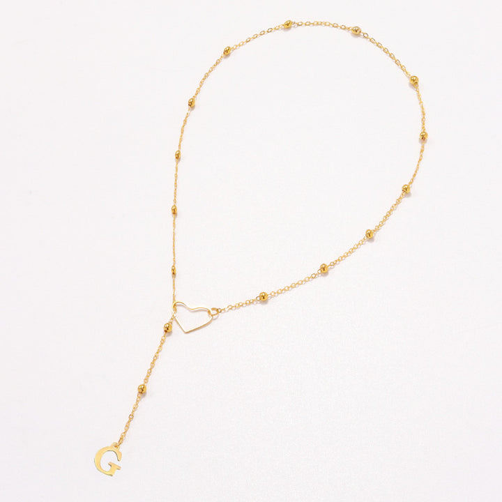 26 Letters Heart Y-Shaped Necklace