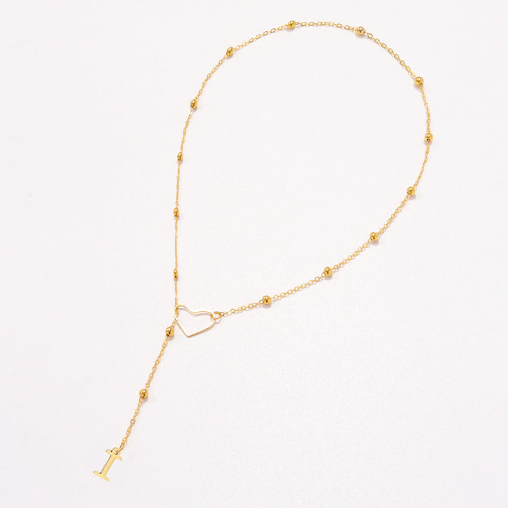 26 Letters Heart Y-Shaped Necklace