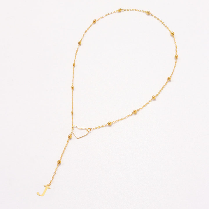 26 Letters Heart Y-Shaped Necklace