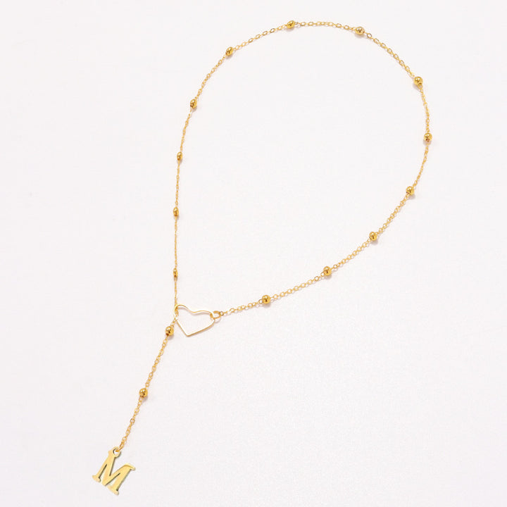 26 Letters Heart Y-Shaped Necklace