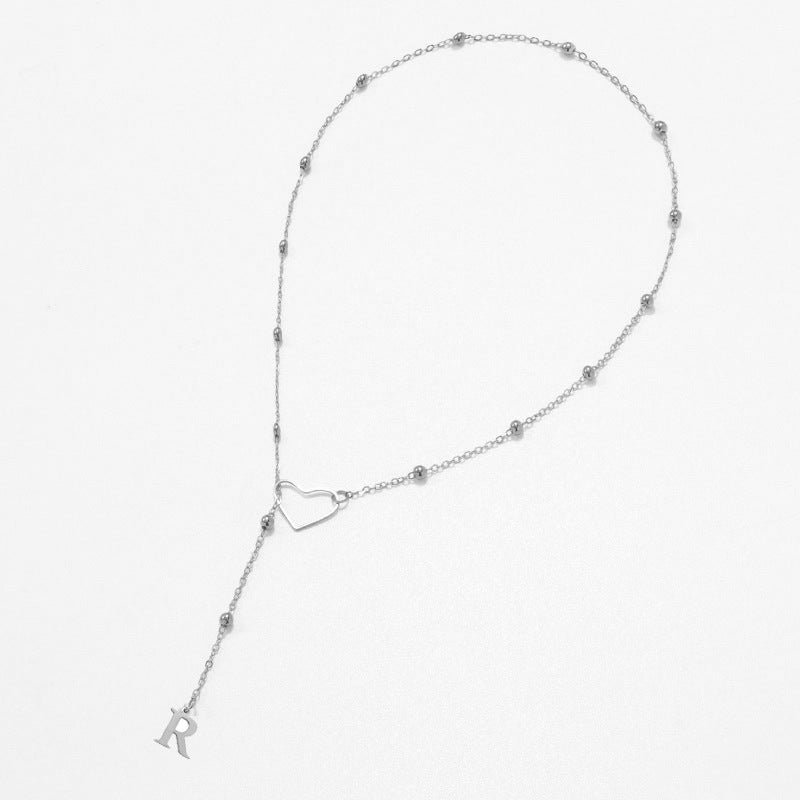 26 Letters Heart Y-Shaped Necklace