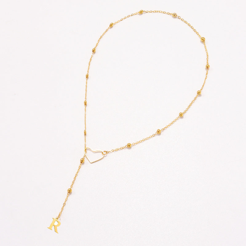 26 Letters Heart Y-Shaped Necklace