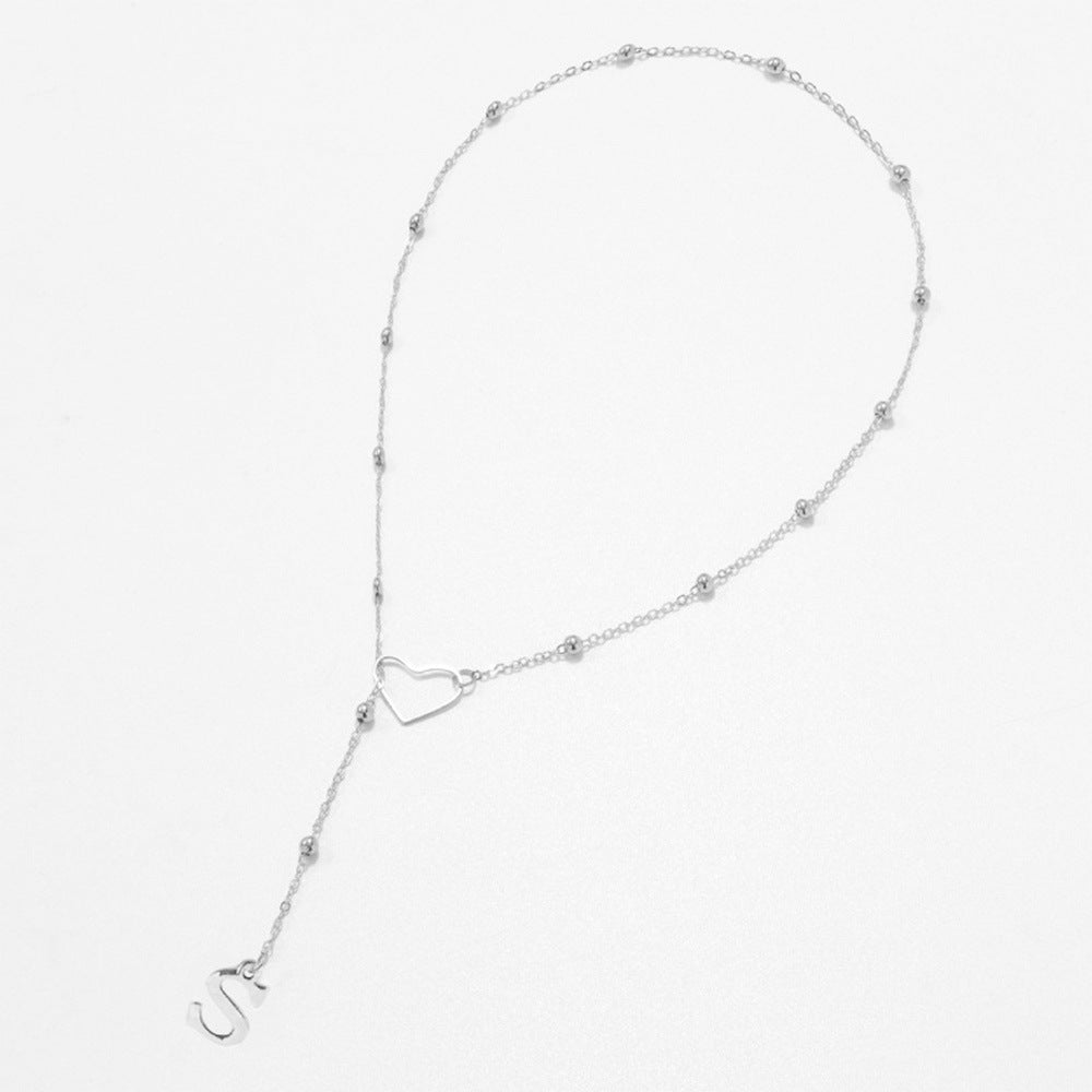 26 Letters Heart Y-Shaped Necklace