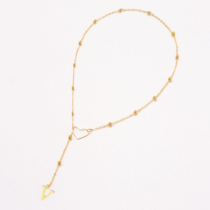 26 Letters Heart Y-Shaped Necklace