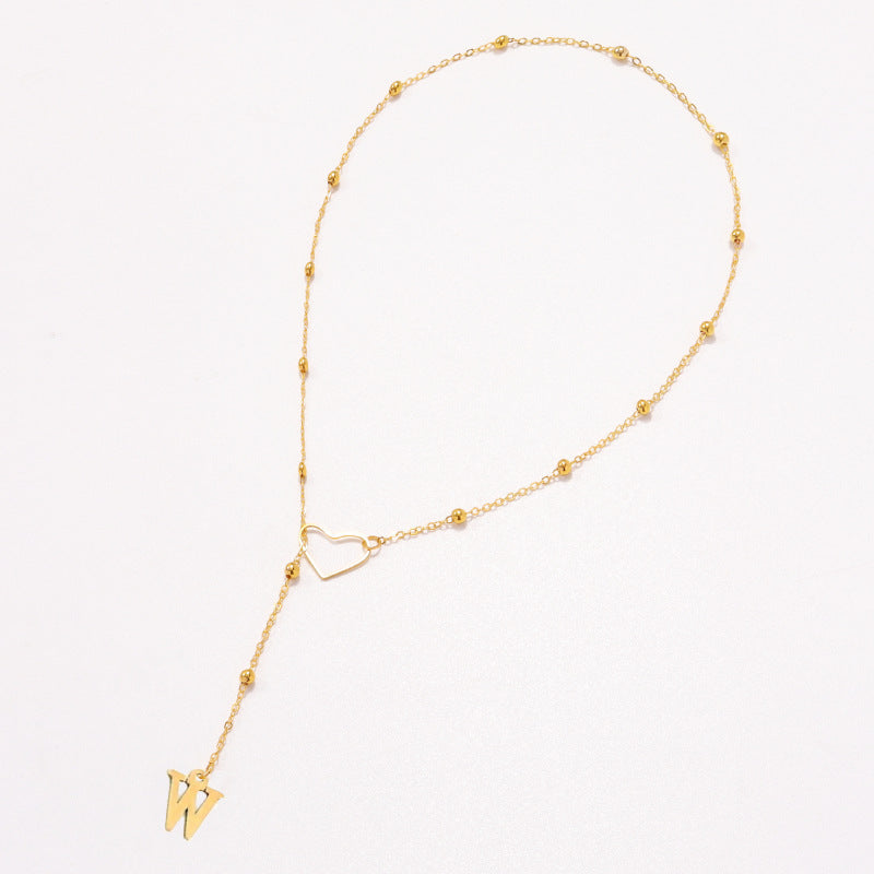 26 Letters Heart Y-Shaped Necklace