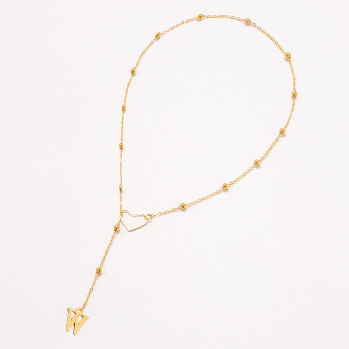 26 Letters Heart Y-Shaped Necklace