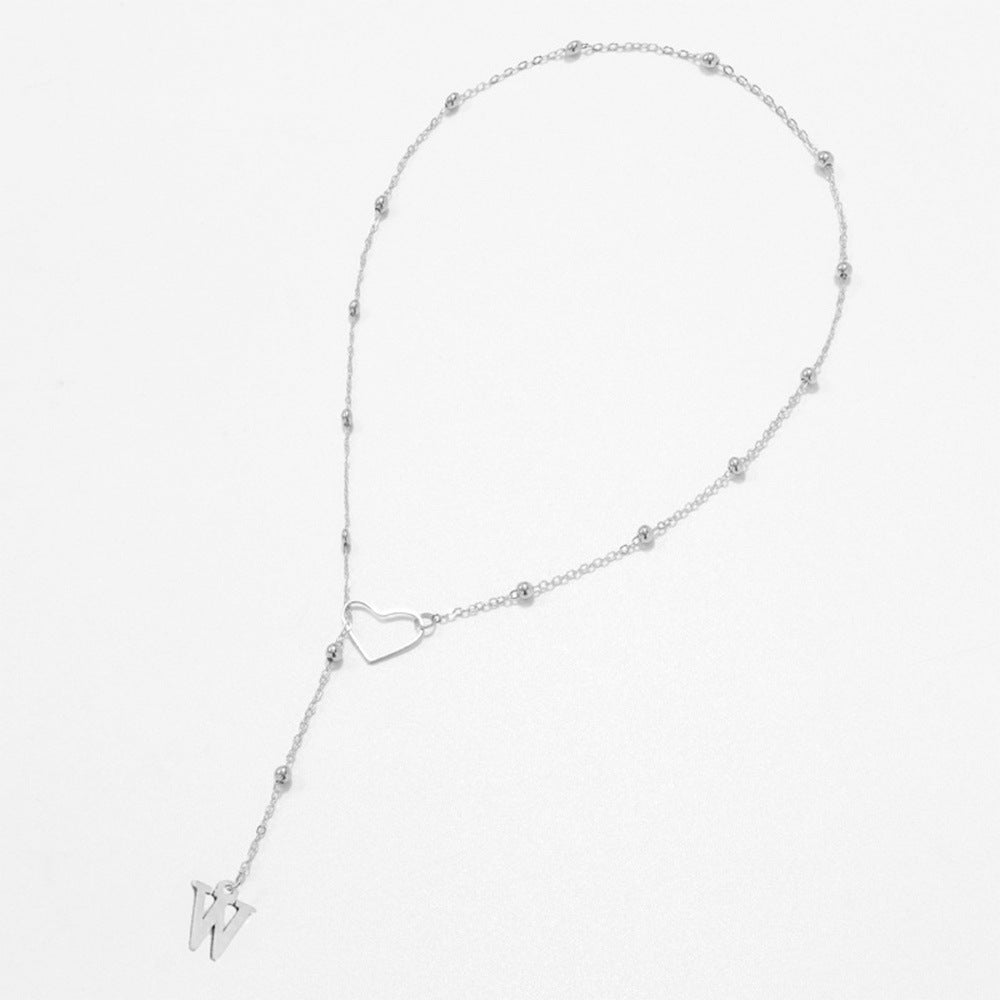 26 Letters Heart Y-Shaped Necklace