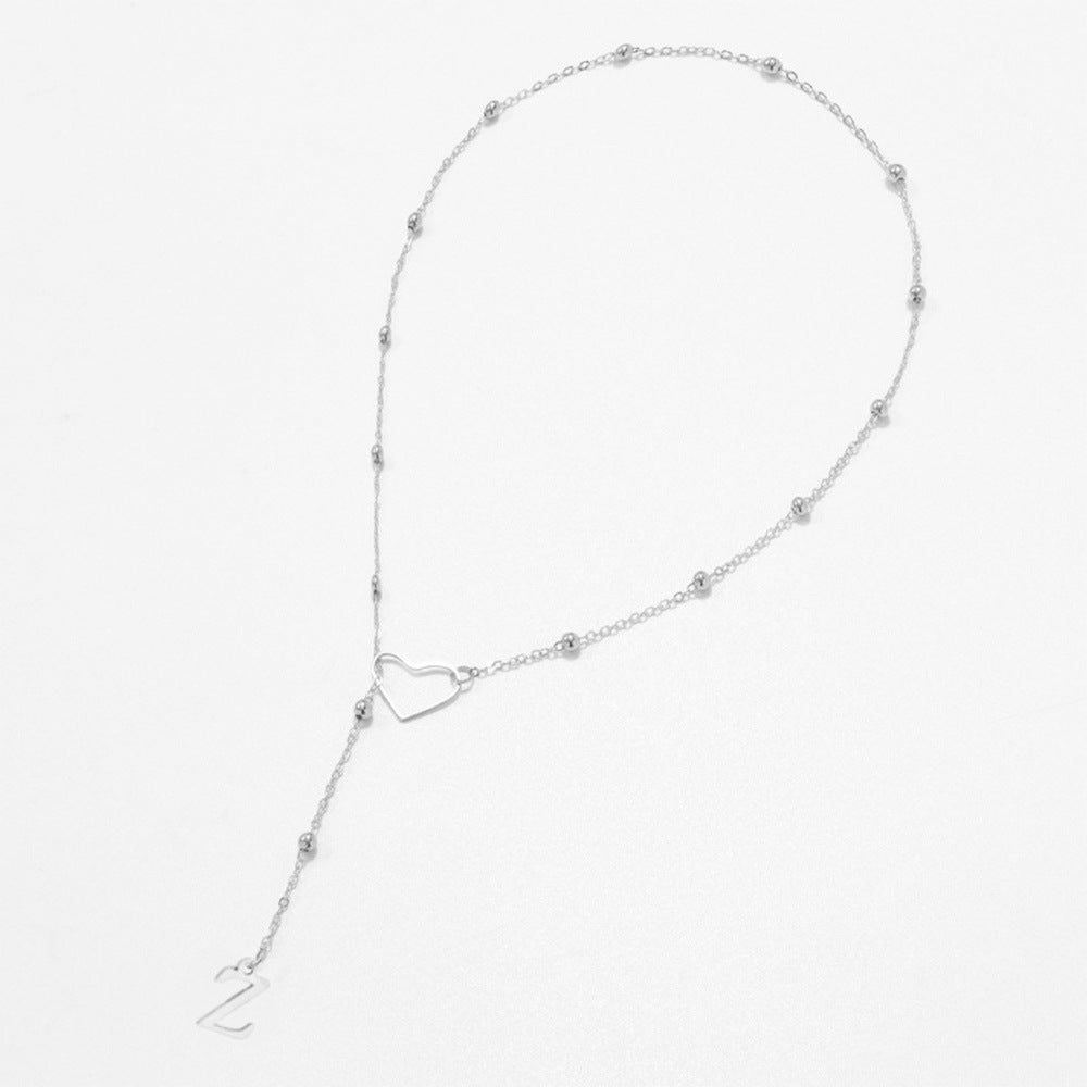 26 Letters Heart Y-Shaped Necklace