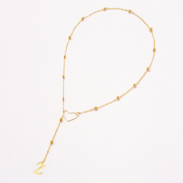 26 Letters Heart Y-Shaped Necklace