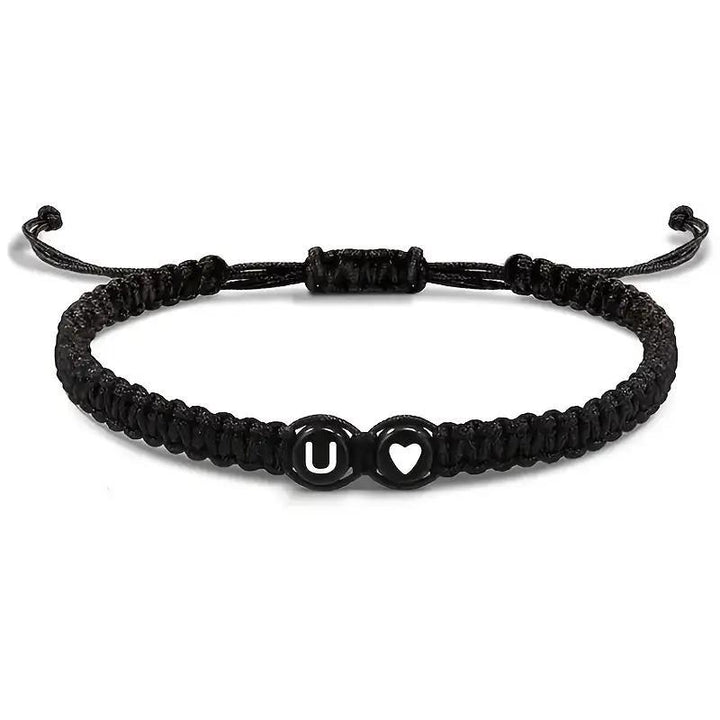 Personalized Initial & Heart Macrame Bracelet