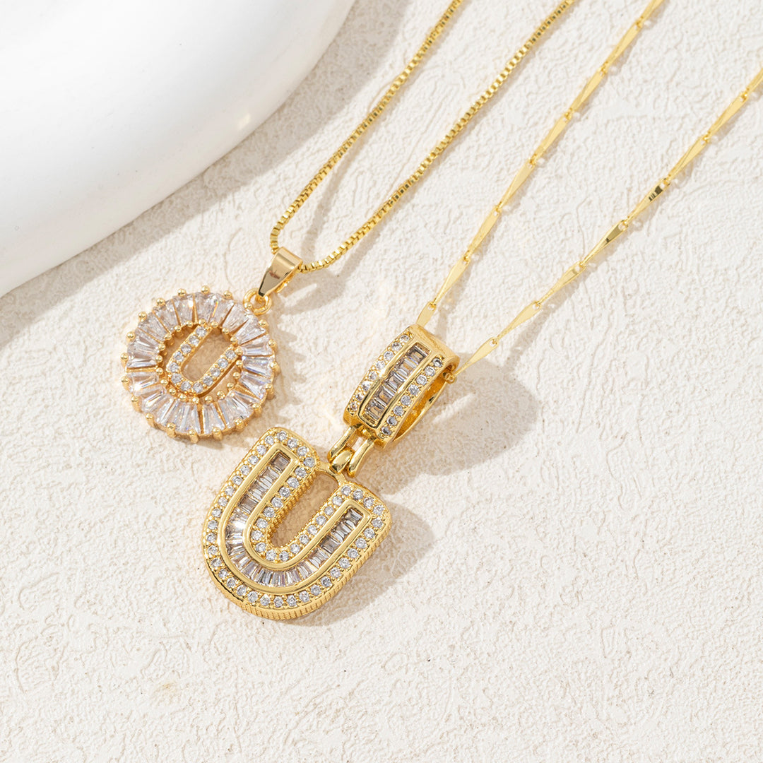 26 letter pendant necklace