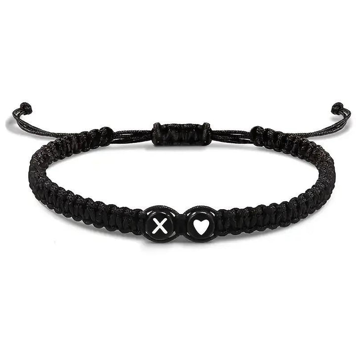 Personalized Initial & Heart Macrame Bracelet