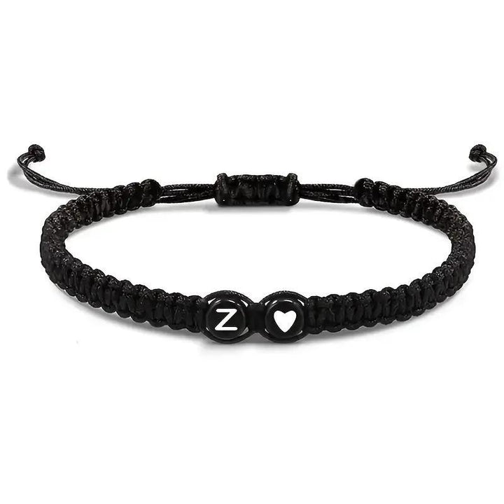Personalized Initial & Heart Macrame Bracelet