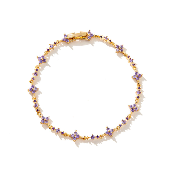 Gold/Silver, Light Luxury Exquisite  Four-Leaf Flower Diamond-Inlaid Bracelet