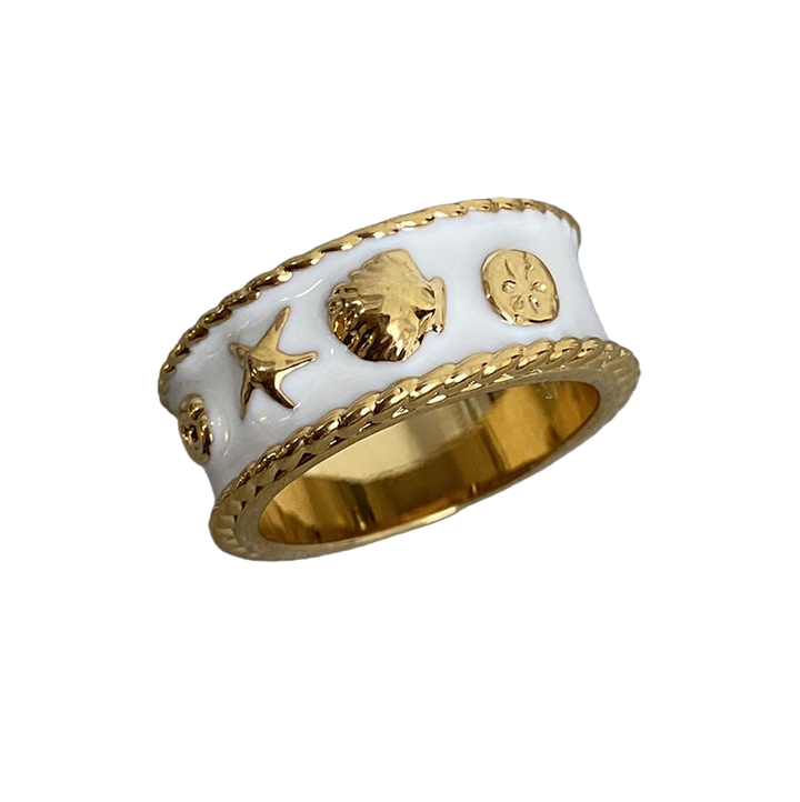 Ocean element enamel ring
