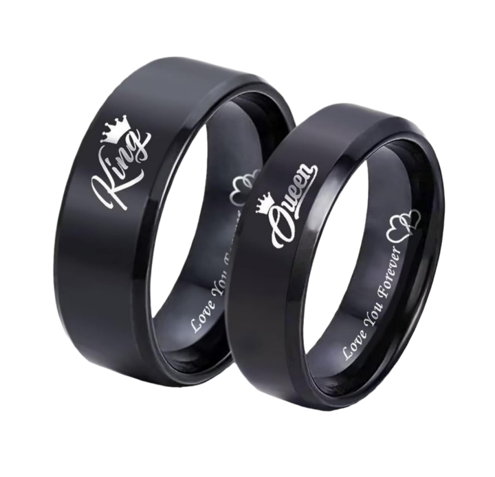 King&Queen Couple Rings (Black Version)