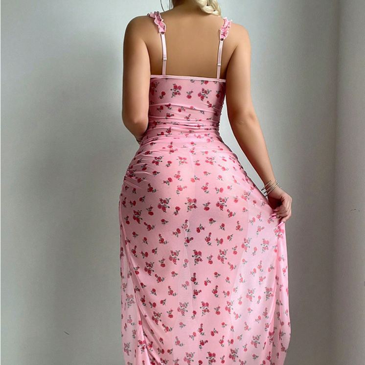 Floral Mesh Lingerie Dress